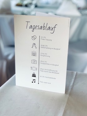 Tagesablauf für eine Hochzeit bei Bühl